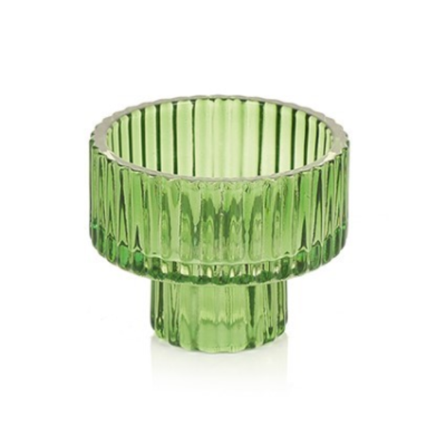 7CM GREEN GLASS TEALIGHT HOLDER